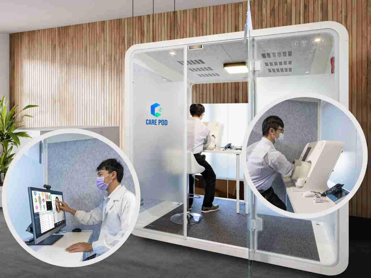 达擎于医疗科技展中展出＂远距诊疗舱＂，，以因应医疗数字化及社会高龄化趋势下、、、、复诊及慢性病患等族群对于远距看诊需求逐渐升高所推出的创新整合方案。。。。多功能合一、、高隐私性的远距诊疗舱可根据病患端与医师端的不同需求，，，，提供弹性化及客制化功能，，节省医生和病患的精力及时间